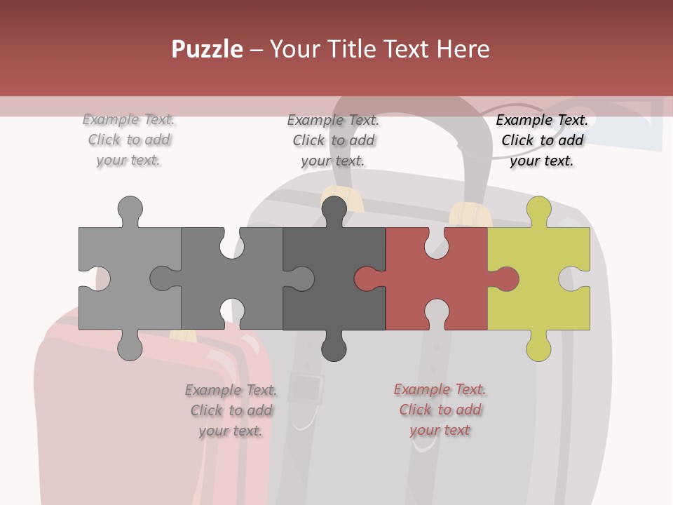 Vector Illustration With Suitcases For Travel PowerPoint Template