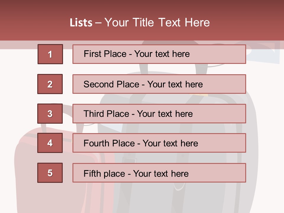 Vector Illustration With Suitcases For Travel PowerPoint Template