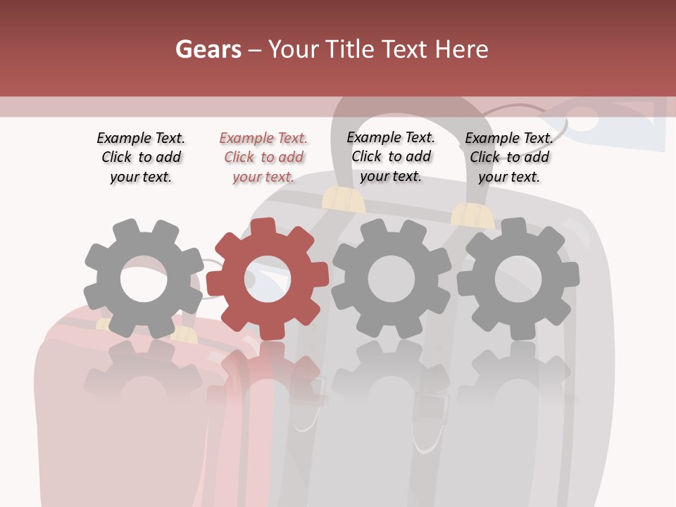 Vector Illustration With Suitcases For Travel PowerPoint Template