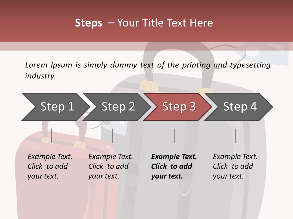 Vector Illustration With Suitcases For Travel PowerPoint Template