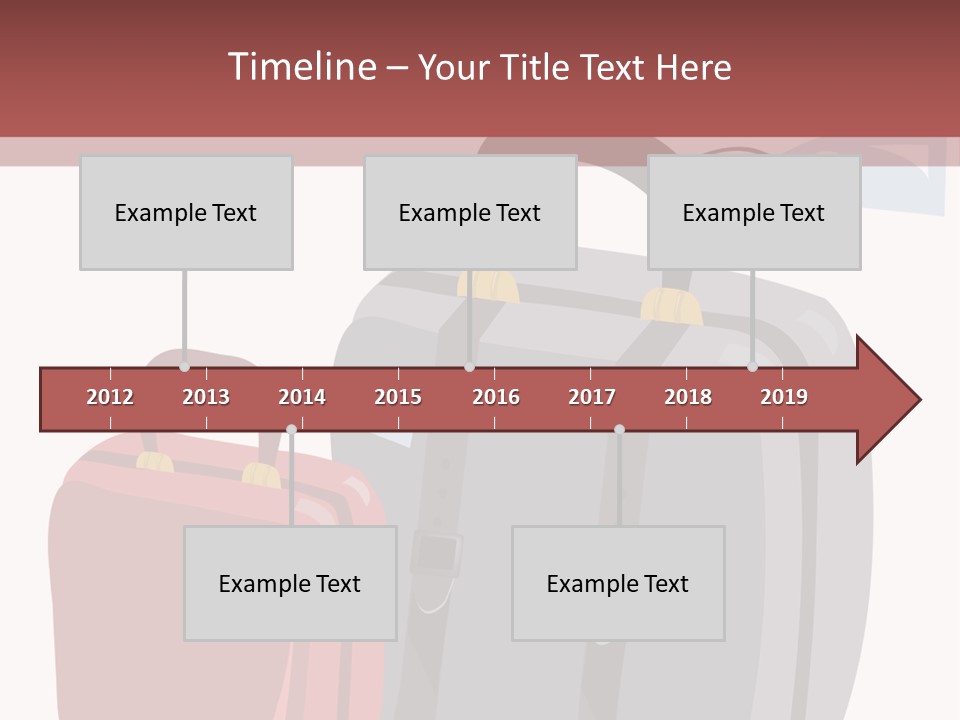 Vector Illustration With Suitcases For Travel PowerPoint Template