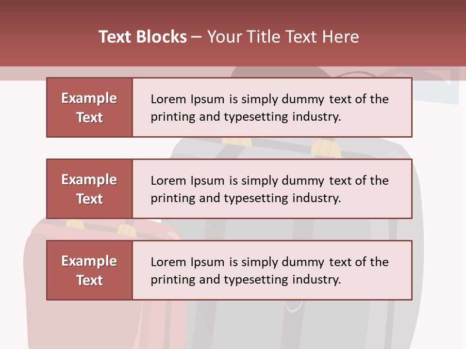 Vector Illustration With Suitcases For Travel PowerPoint Template