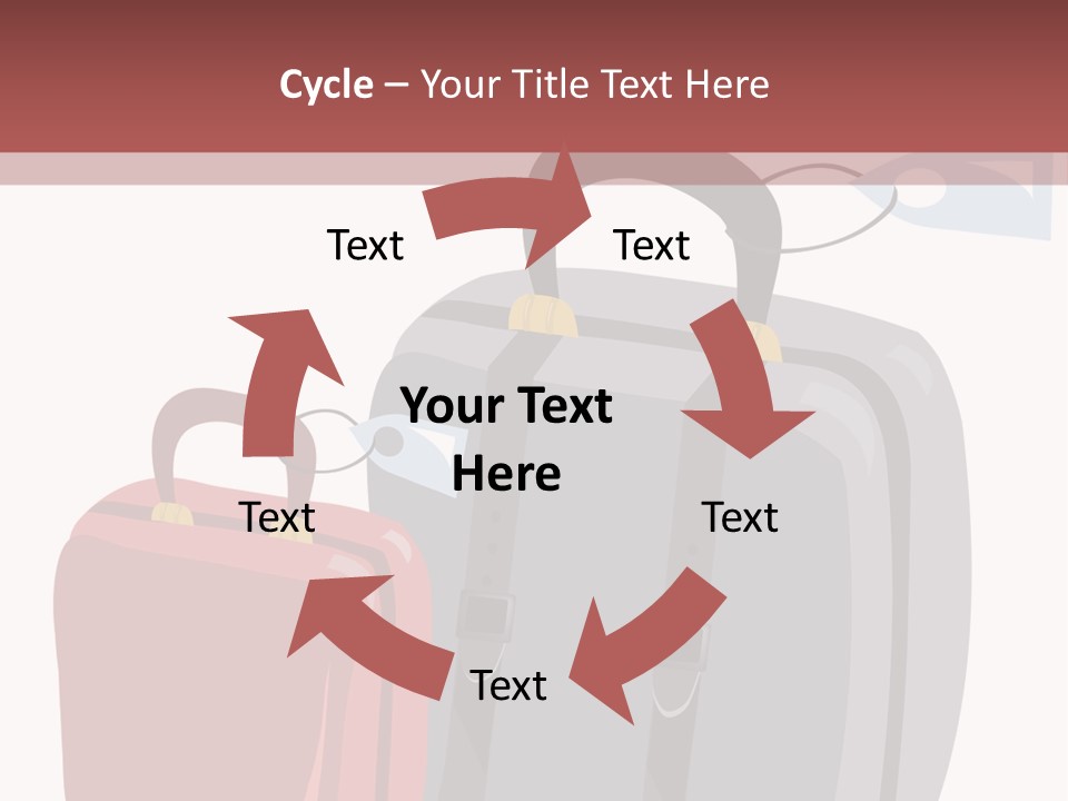 Vector Illustration With Suitcases For Travel PowerPoint Template