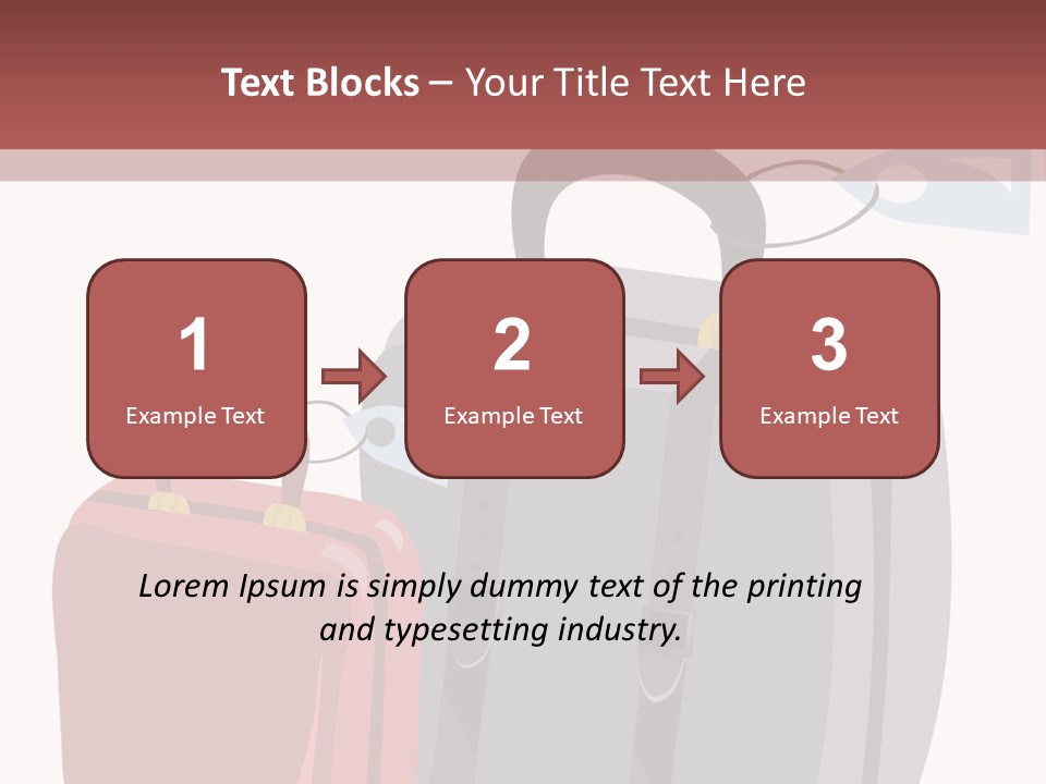 Vector Illustration With Suitcases For Travel PowerPoint Template