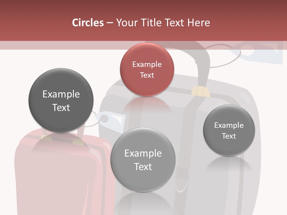 Vector Illustration With Suitcases For Travel PowerPoint Template