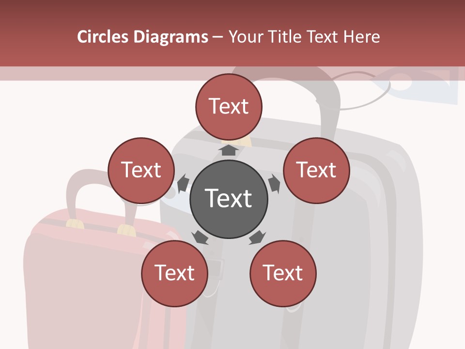 Vector Illustration With Suitcases For Travel PowerPoint Template