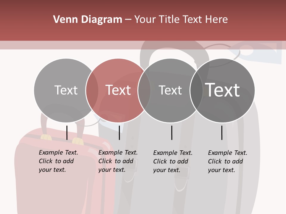 Vector Illustration With Suitcases For Travel PowerPoint Template