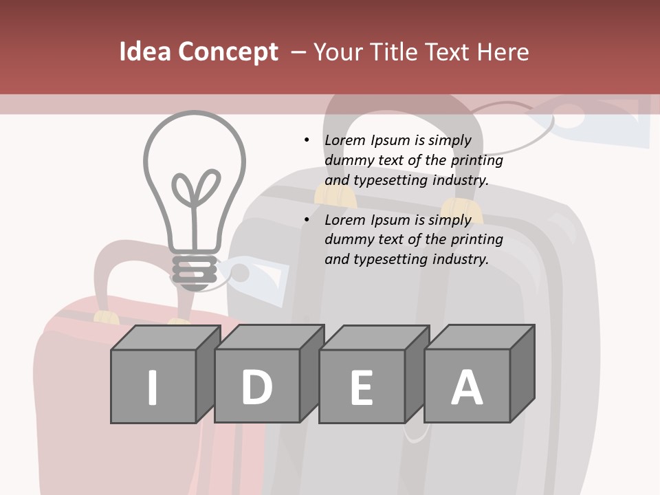 Vector Illustration With Suitcases For Travel PowerPoint Template
