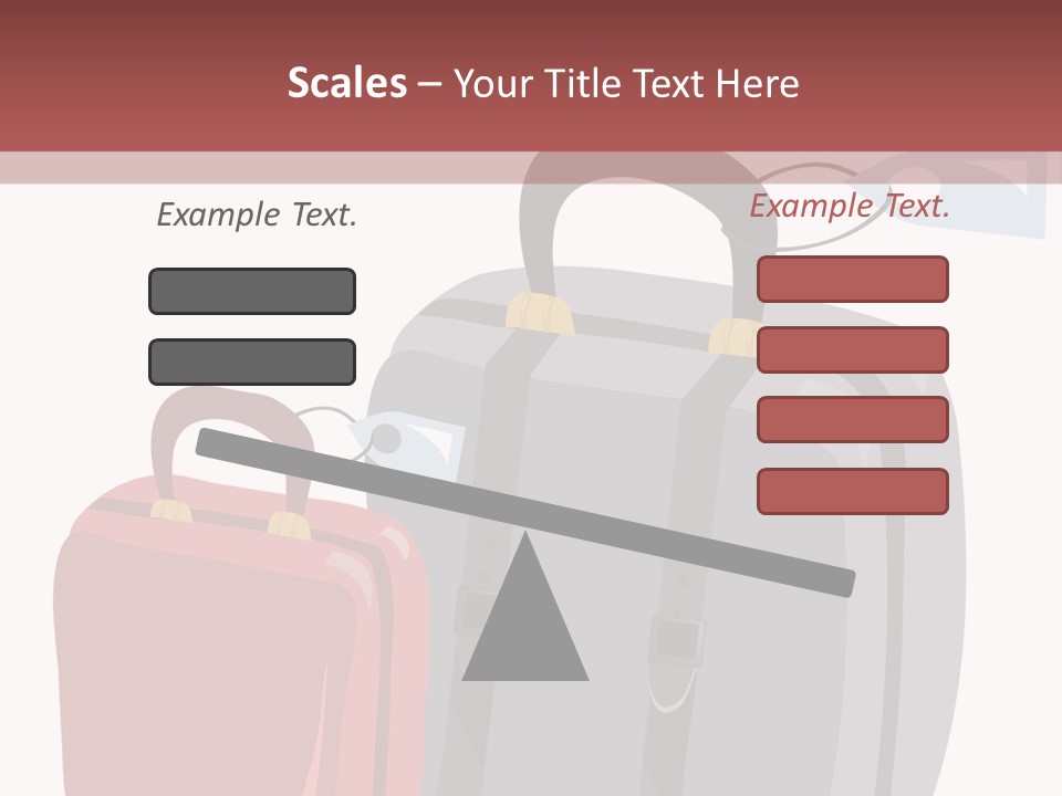 Vector Illustration With Suitcases For Travel PowerPoint Template