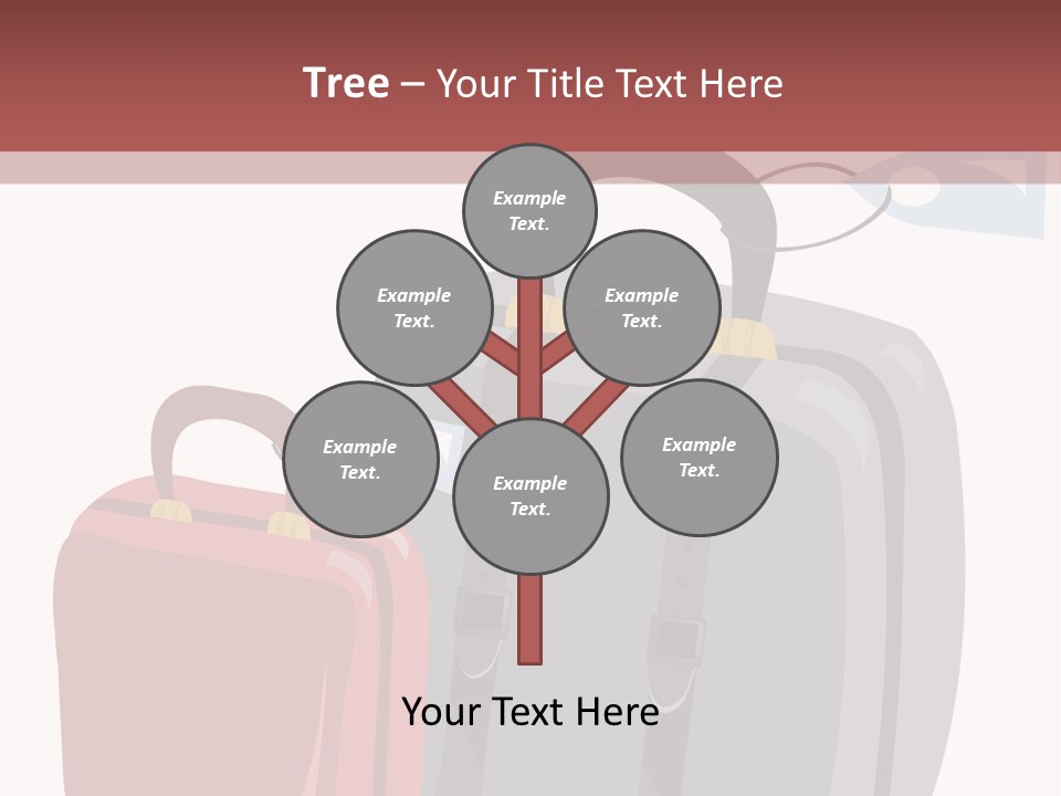 Vector Illustration With Suitcases For Travel PowerPoint Template