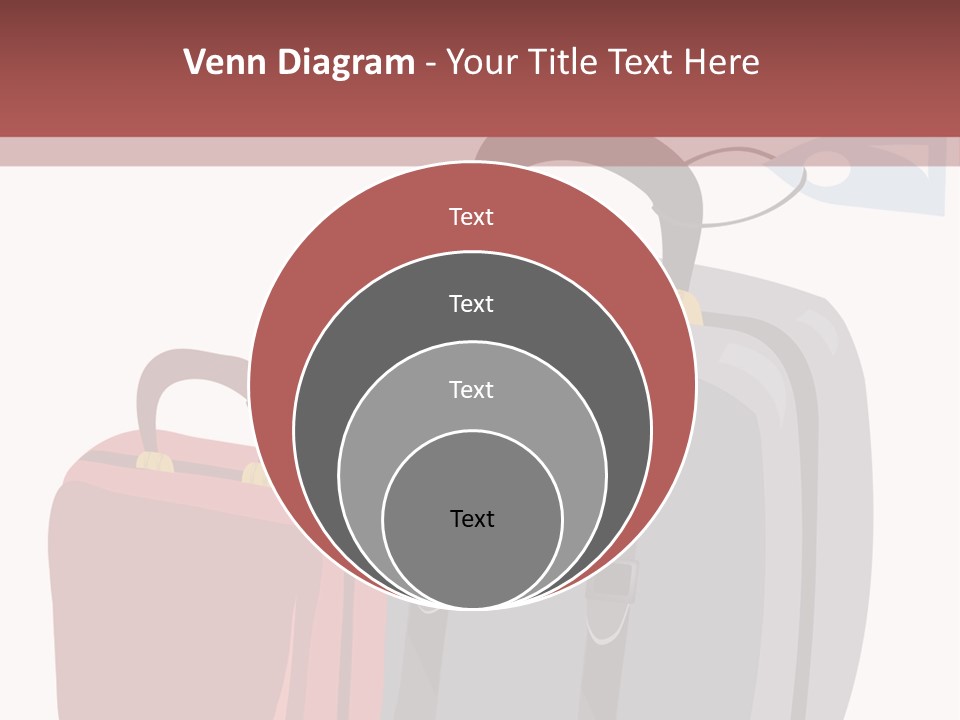 Vector Illustration With Suitcases For Travel PowerPoint Template