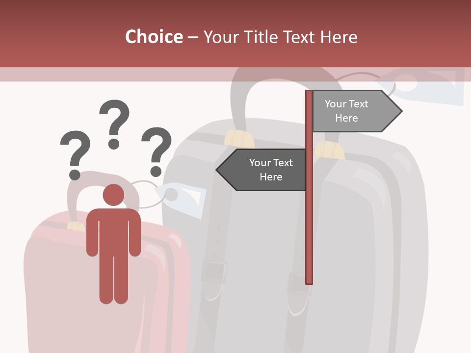Vector Illustration With Suitcases For Travel PowerPoint Template