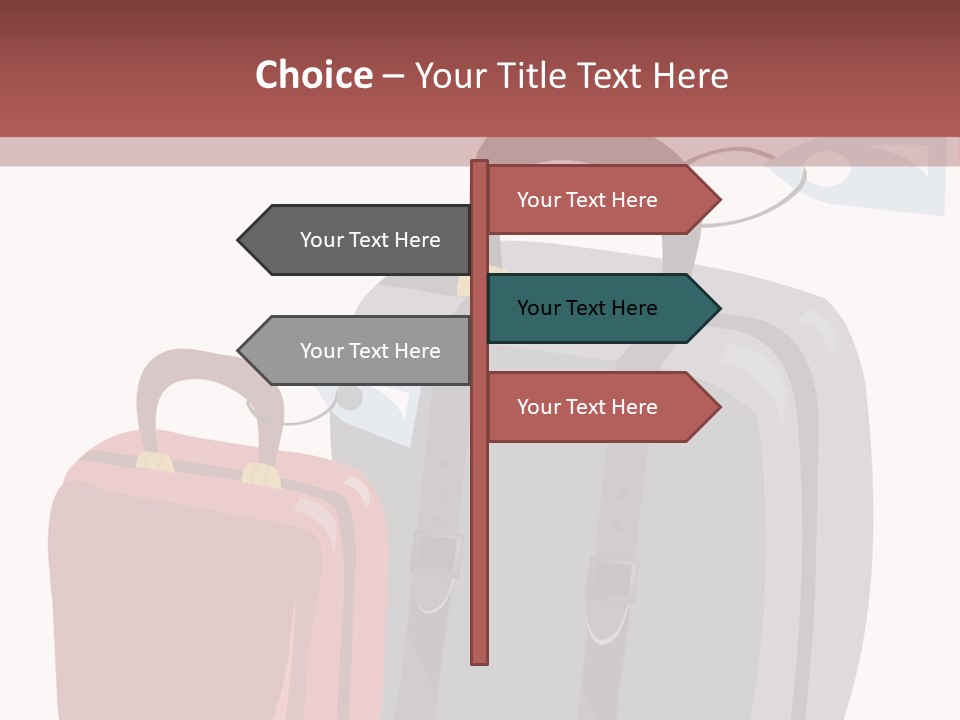 Vector Illustration With Suitcases For Travel PowerPoint Template
