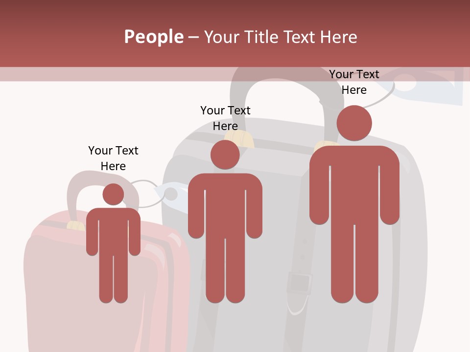 Vector Illustration With Suitcases For Travel PowerPoint Template