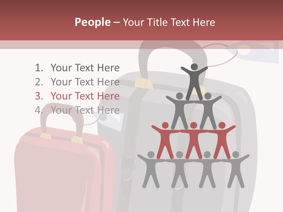 Vector Illustration With Suitcases For Travel PowerPoint Template