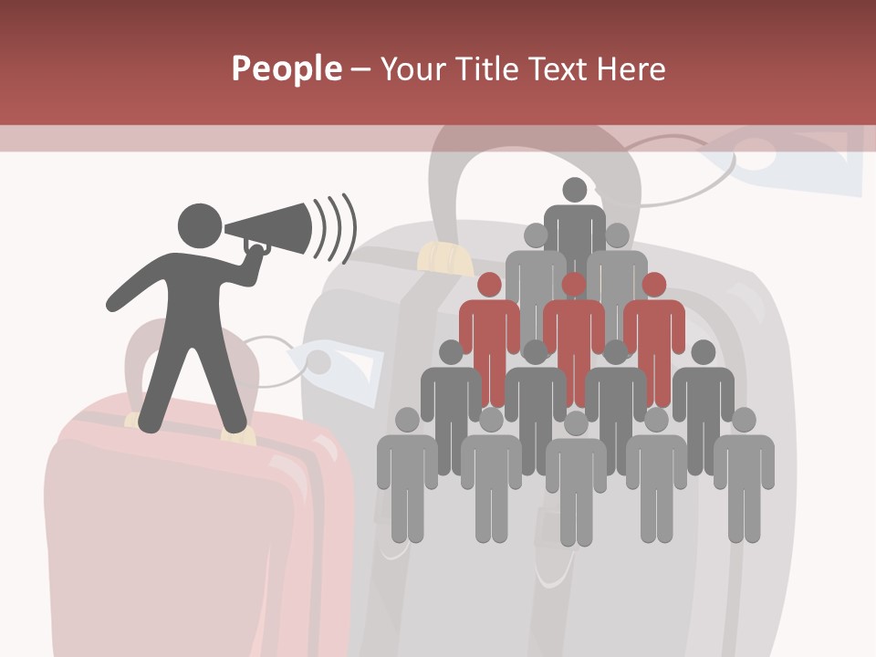 Vector Illustration With Suitcases For Travel PowerPoint Template