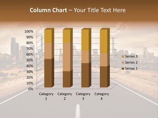 Road Leading To A Polluted City PowerPoint Template