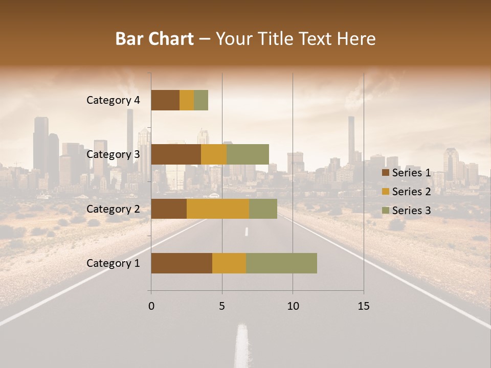 Road Leading To A Polluted City PowerPoint Template