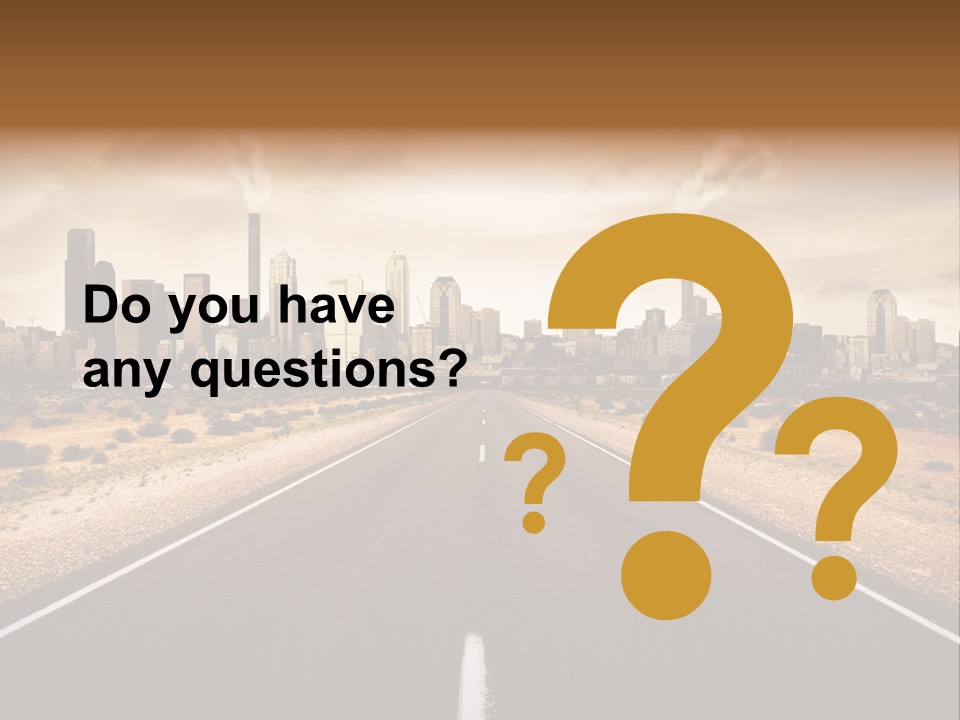 Road Leading To A Polluted City PowerPoint Template