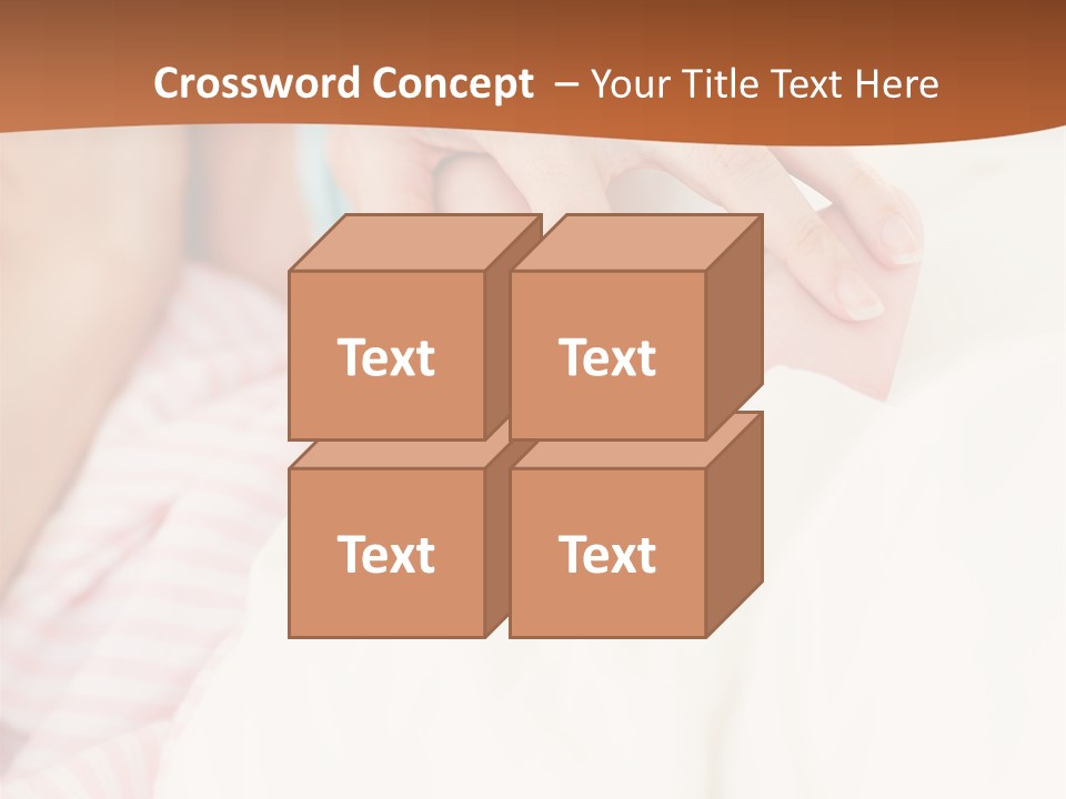 Hands Holding A Newborn Baby In Bed In Hospital PowerPoint Template