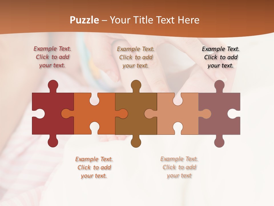 Hands Holding A Newborn Baby In Bed In Hospital PowerPoint Template