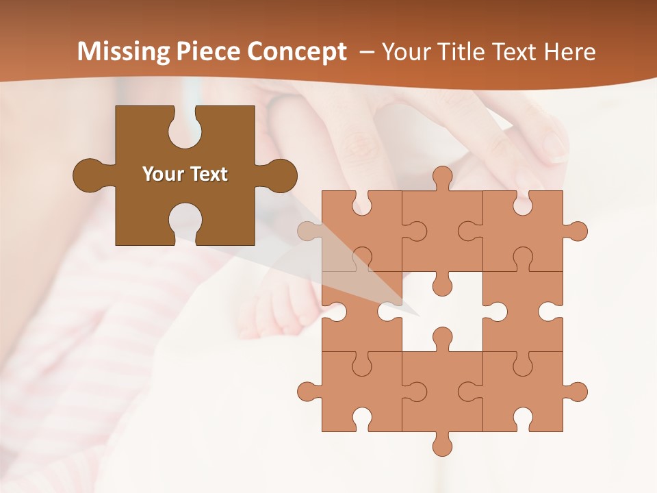 Hands Holding A Newborn Baby In Bed In Hospital PowerPoint Template