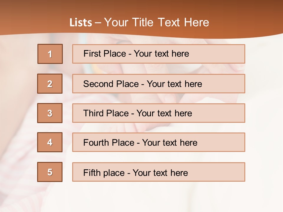 Hands Holding A Newborn Baby In Bed In Hospital PowerPoint Template