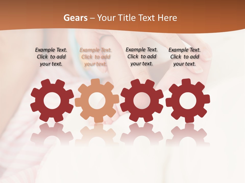 Hands Holding A Newborn Baby In Bed In Hospital PowerPoint Template