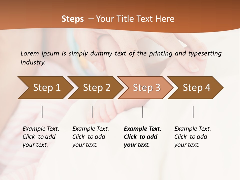 Hands Holding A Newborn Baby In Bed In Hospital PowerPoint Template