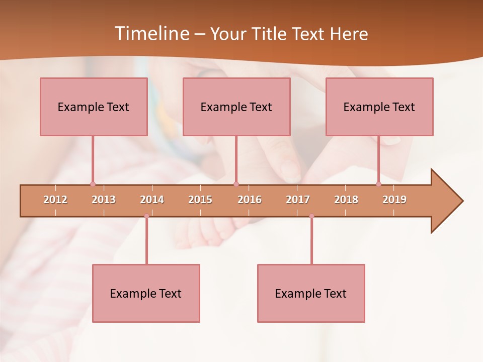 Hands Holding A Newborn Baby In Bed In Hospital PowerPoint Template