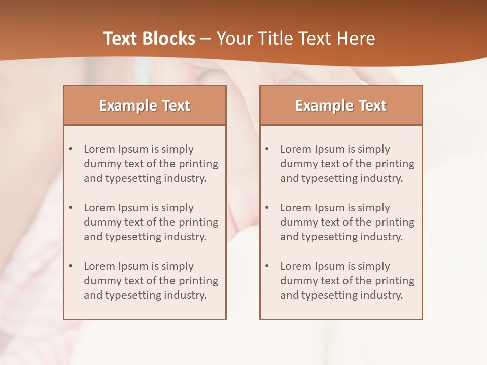 Hands Holding A Newborn Baby In Bed In Hospital PowerPoint Template