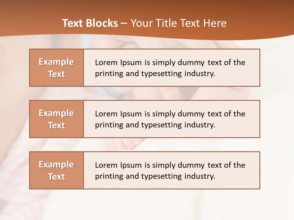 Hands Holding A Newborn Baby In Bed In Hospital PowerPoint Template