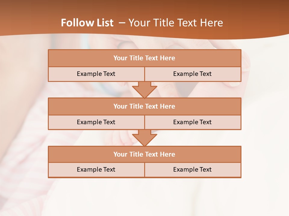 Hands Holding A Newborn Baby In Bed In Hospital PowerPoint Template