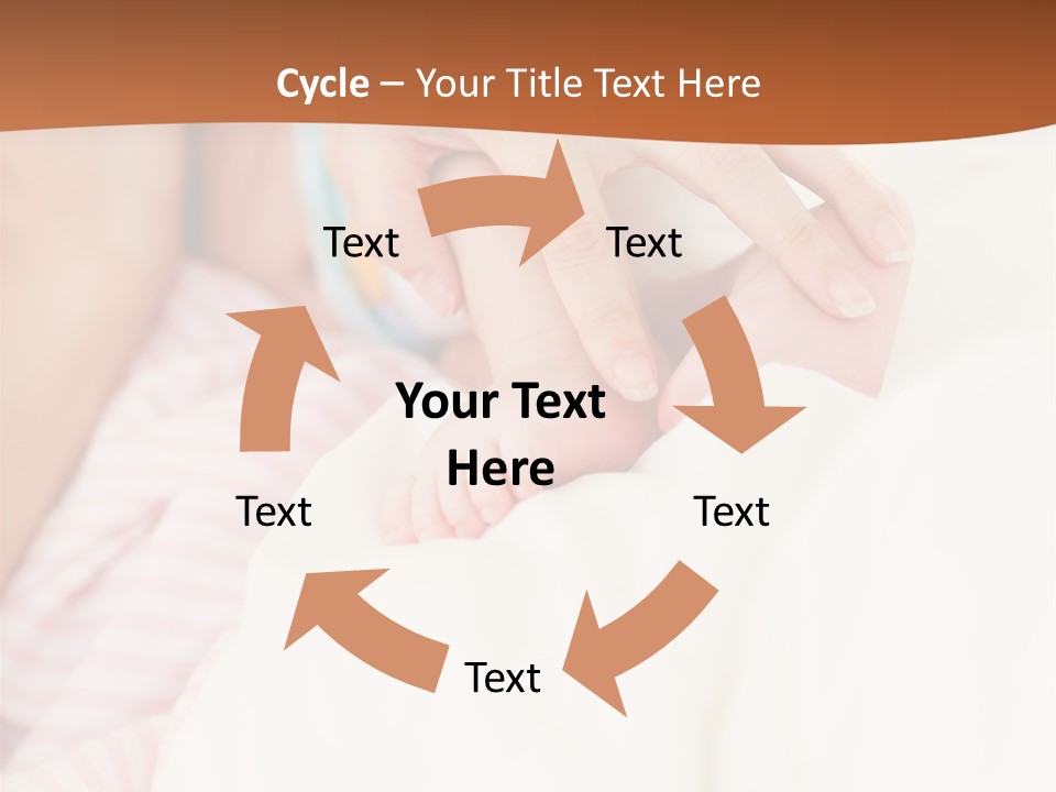 Hands Holding A Newborn Baby In Bed In Hospital PowerPoint Template