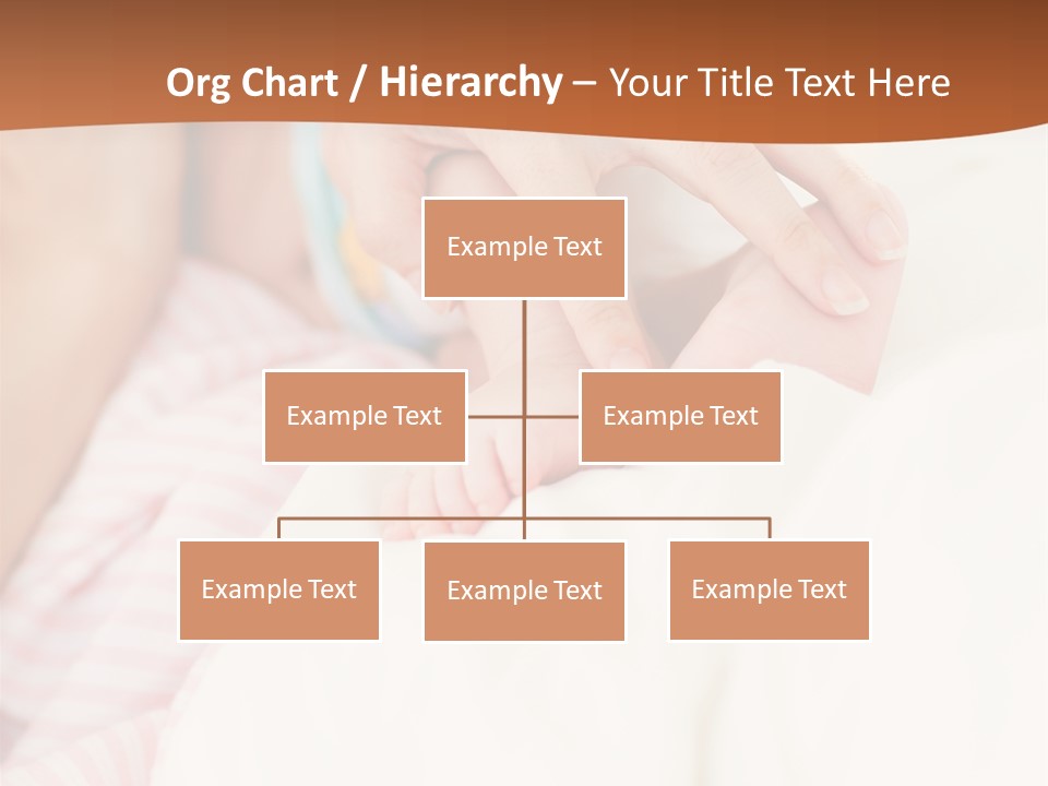 Hands Holding A Newborn Baby In Bed In Hospital PowerPoint Template