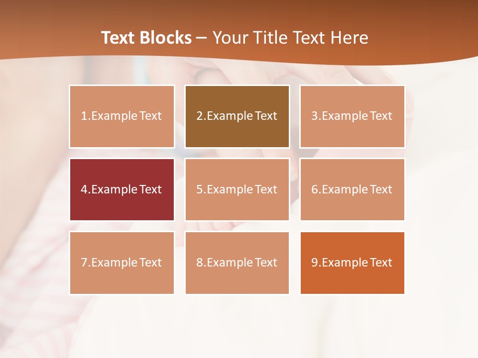 Hands Holding A Newborn Baby In Bed In Hospital PowerPoint Template