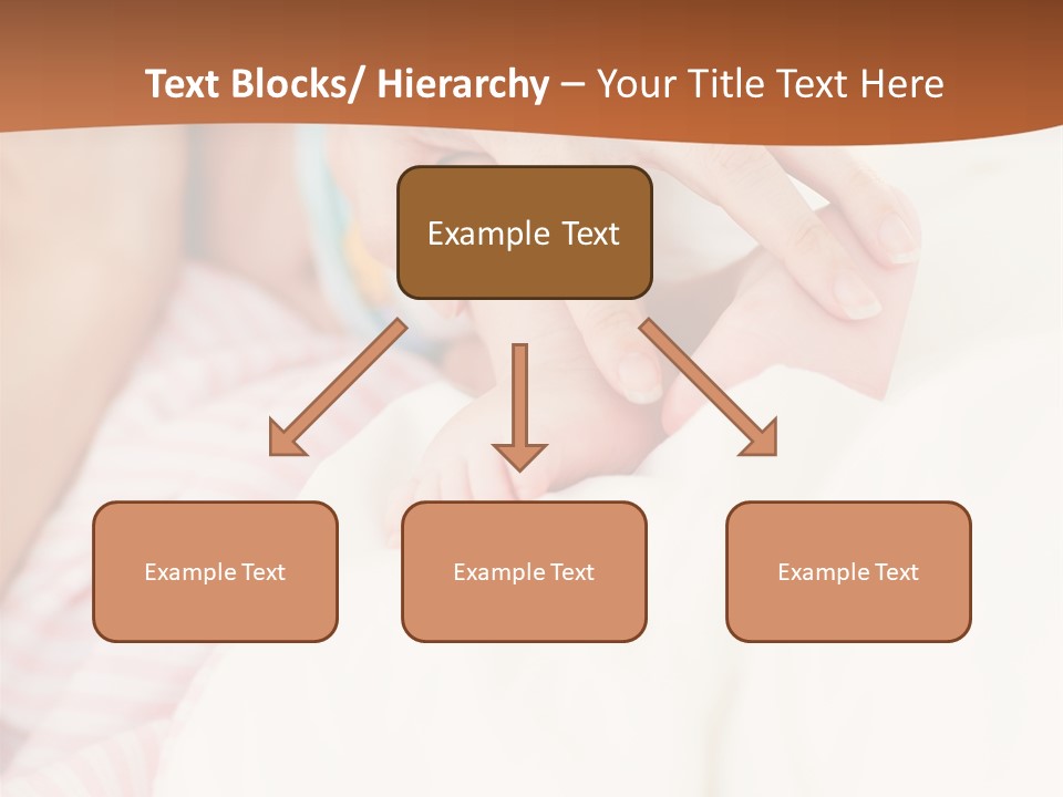 Hands Holding A Newborn Baby In Bed In Hospital PowerPoint Template