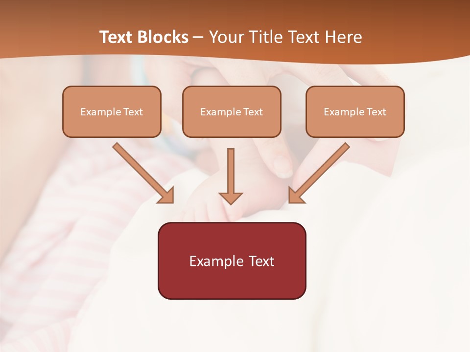 Hands Holding A Newborn Baby In Bed In Hospital PowerPoint Template