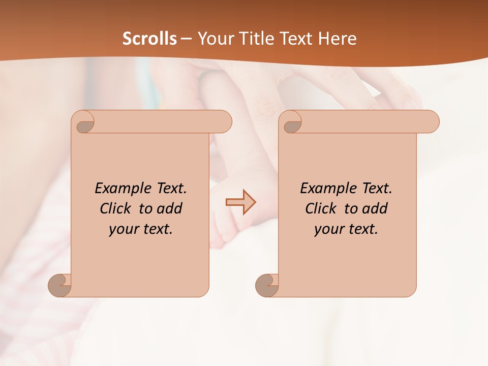 Hands Holding A Newborn Baby In Bed In Hospital PowerPoint Template