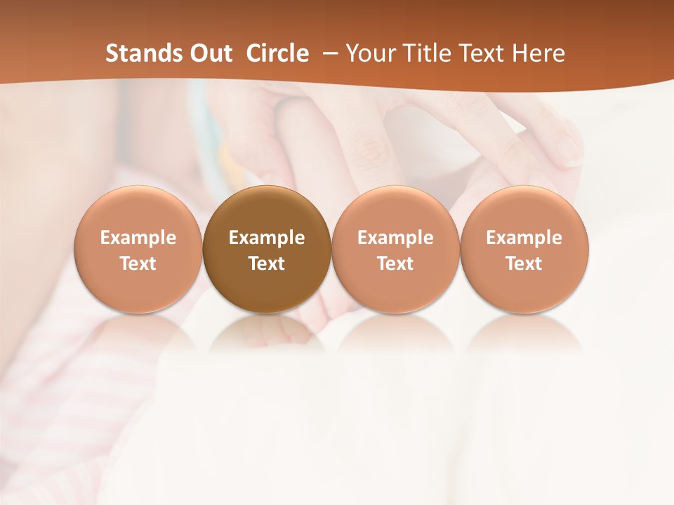 Hands Holding A Newborn Baby In Bed In Hospital PowerPoint Template