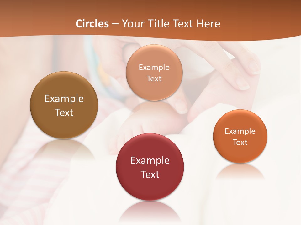 Hands Holding A Newborn Baby In Bed In Hospital PowerPoint Template