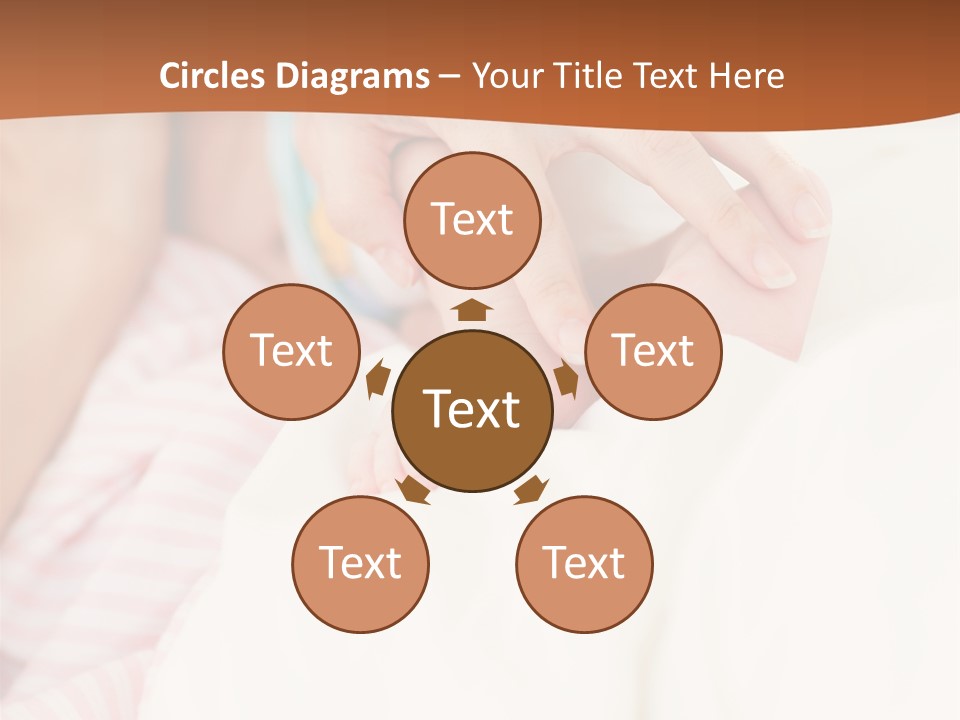 Hands Holding A Newborn Baby In Bed In Hospital PowerPoint Template