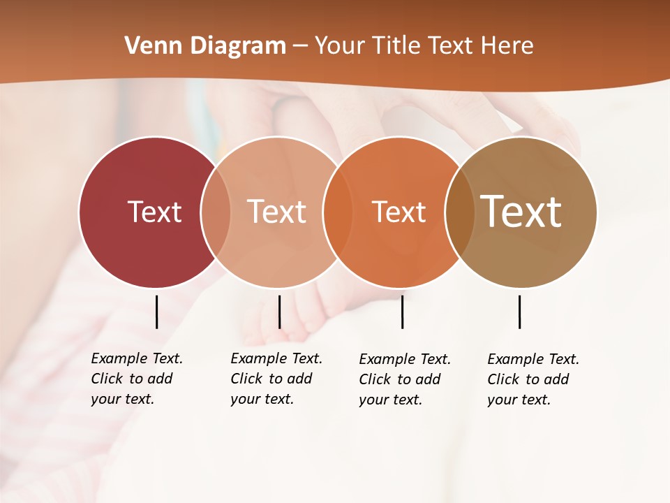 Hands Holding A Newborn Baby In Bed In Hospital PowerPoint Template