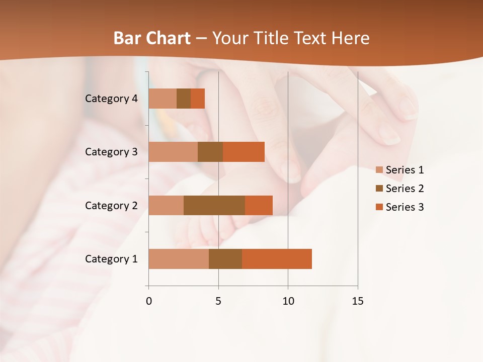 Hands Holding A Newborn Baby In Bed In Hospital PowerPoint Template