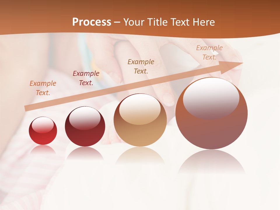 Hands Holding A Newborn Baby In Bed In Hospital PowerPoint Template