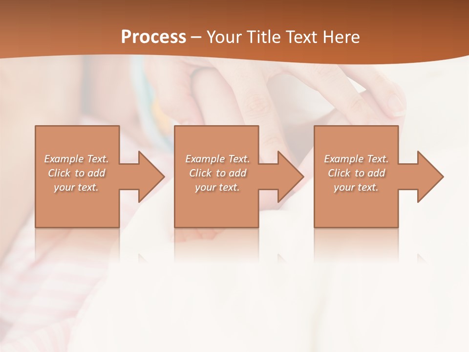 Hands Holding A Newborn Baby In Bed In Hospital PowerPoint Template