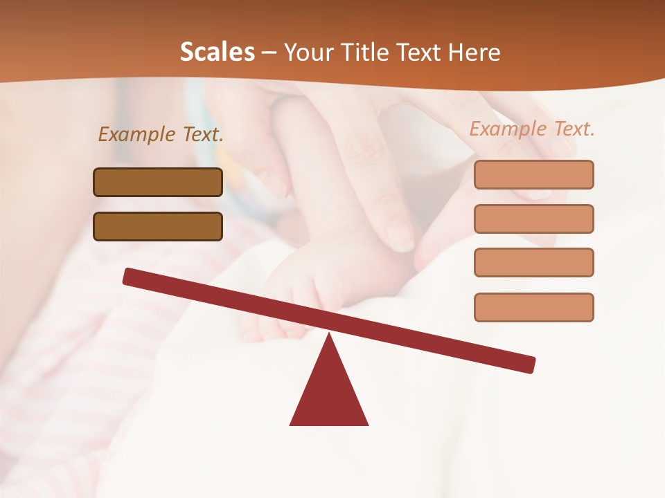 Hands Holding A Newborn Baby In Bed In Hospital PowerPoint Template