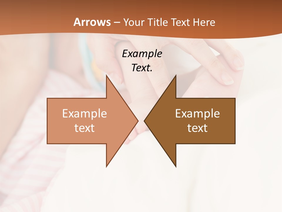 Hands Holding A Newborn Baby In Bed In Hospital PowerPoint Template