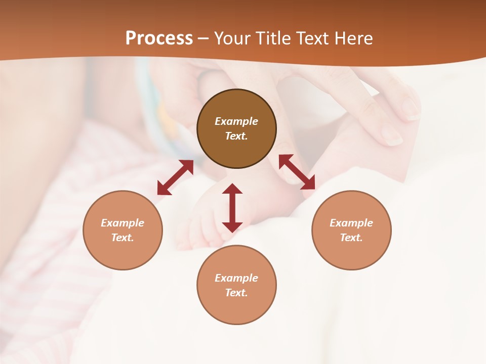 Hands Holding A Newborn Baby In Bed In Hospital PowerPoint Template