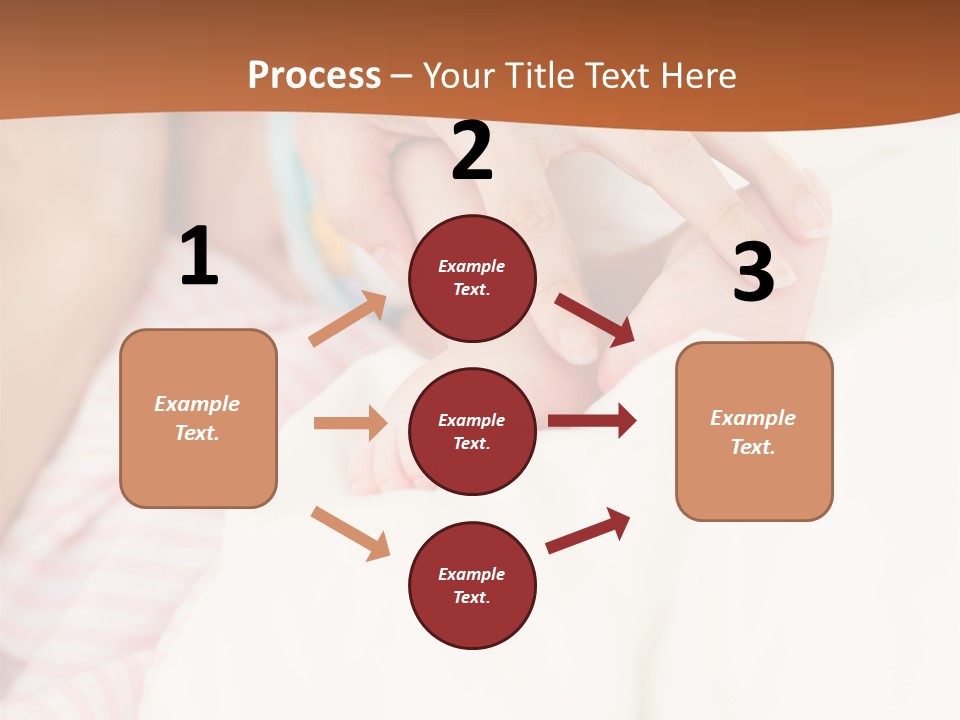 Hands Holding A Newborn Baby In Bed In Hospital PowerPoint Template
